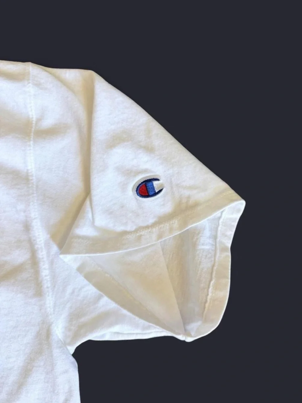 Champion Men’s White Script Logo Tee - Size Medium - Picture 4 of 5